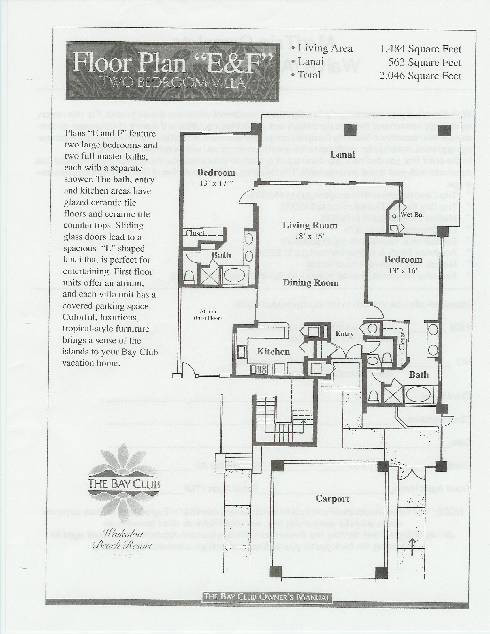 Floor Plan E and F
