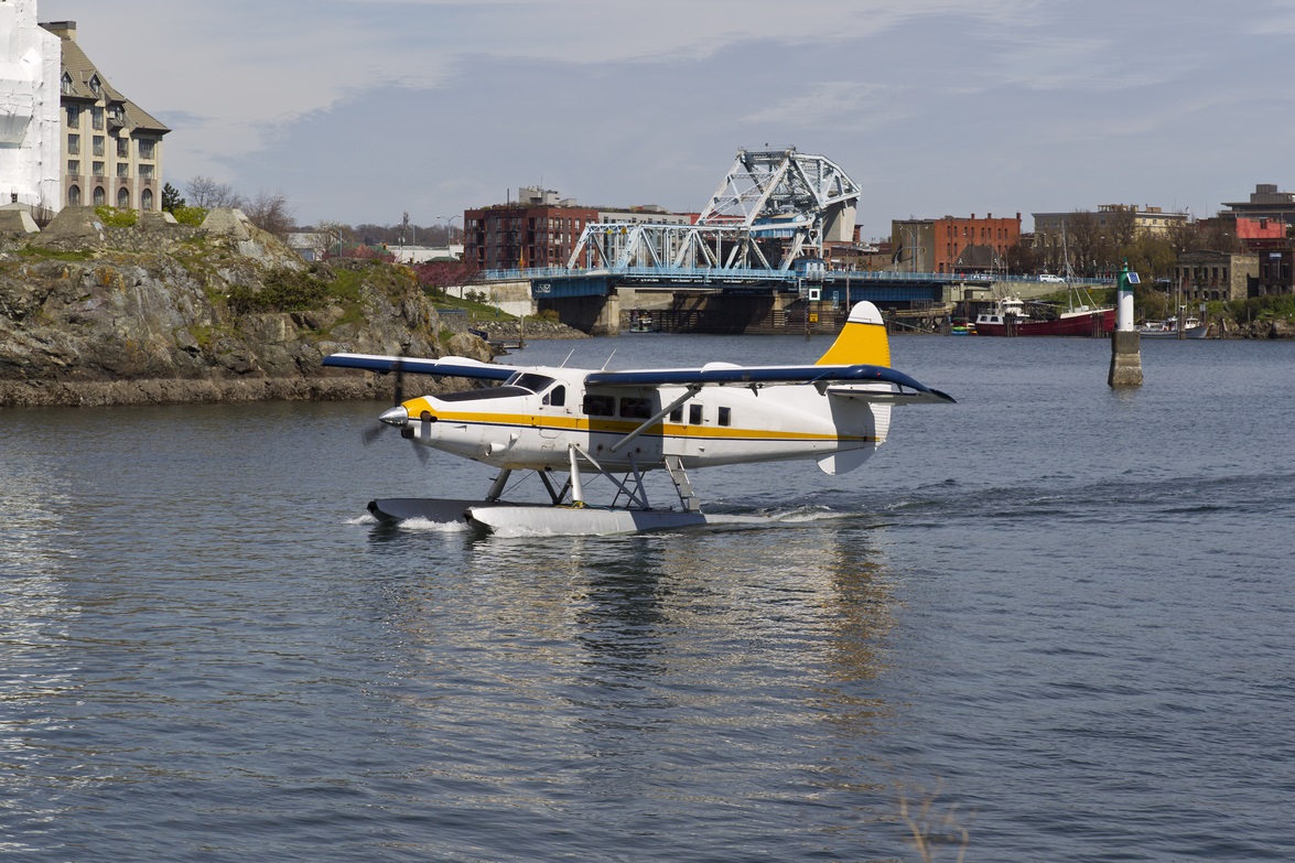 Seaplane taking off in Vancouver Islands